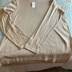 Banana Republic Tan Knit Cowl Meck Top NWT